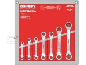 sada klíčů očkových ráčnových vyhnutých 6-22mm KENNEDY 7ks