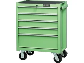 GREEN 5 DRAWER PROFESSIONAL ROLLER CABINET