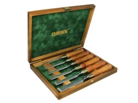 Sada plochých dlát PREMIUM leštěná v dřevěné kazetě WOOD LINE PLUS NAREX Bystřice