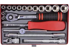 sada 1/4" hlavic + ráčna 19ks KENNEDY