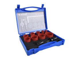 vrtáky korunkové, univerzální, sada 13ks 9 průměrů, HSS/Bi-metal Extol PREMIUM