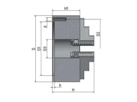 4-čelisťové sklíčidlo s nezávisle stavitelnými čelistmi o 125 mm