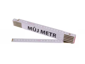 Skládací 2m MÜJ METR (PROFI,bílý,dřevo)