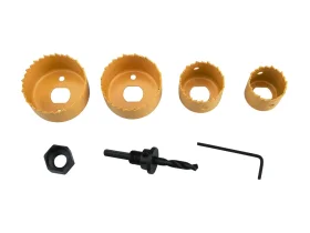 vrtáky vykružovací korunkové, 4 průměry 32-54mm, HSS/Bi-metal