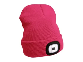 čepice s čelovkou 45lm, nabíjecí, USB, růžová, univerzální velikost