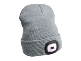 čepice s čelovkou 45lm, nabíjecí, USB, šedá, univerzální velikost
