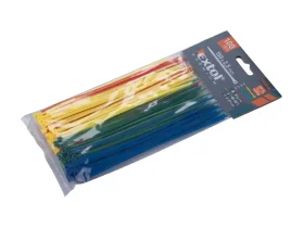 pásky stahovací barevné, 150x2,5mm, 100ks, (4x25ks), 4 barvy, nylon