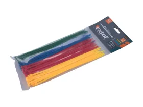 pásky stahovací barevné, 200x3,6mm, 100ks, (4x25ks), 4 barvy, nylon