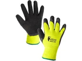 Rukavice CXS ROXY WINTER, zimní, máčené v latexu, černo-žluté, vel. 10