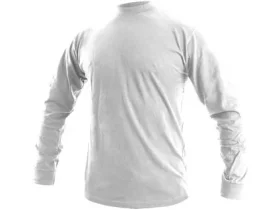 Pánské tričko s dlouhým rukávem PETR, bílé, vel. 3XL