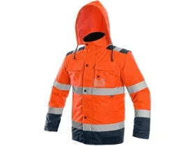 Bunda LUTON, výstražná, oranžovo-modrá, vel. L