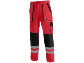 Kalhoty CXS LUXY BRIGHT, pánské, červeno-černé, roz. 60