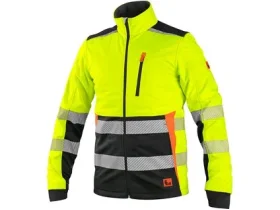 Bunda CXS BENSON, výstražná, softshell, žluto-černá, vel. M
