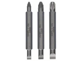 3dílná sada oboustranných čepelí S 1,2x6,5, S 0,6x4,5, S 0,8x5,5; PZ1, PZ2, PZ3; 60 mm