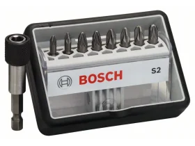 (8+1)dílná sada šroubovacích bitů Robust Line, S Extra-Hart 25 mm, (8+1)dílná sada 8002