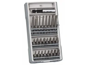 25dílná sada šroubovacích bitů PH1, PH2 (2x25 mm), PH3, PZ1, PZ2 (2x25 mm), PZ3, T10, T15, T20 (2x25 mm), T25, T27, T30, T40, T10, T15, T20, T25, T30,