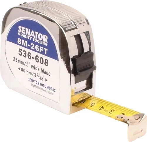 osmimetr svinovací s chromovým pouzdrem 8m/25’ SENATOR osmimetr svinovací s chromovým pouzdrem 8m/25’ SENATOR