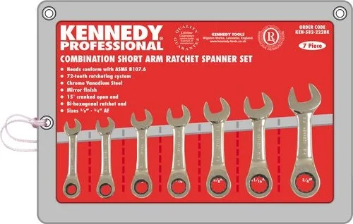 3/8"-3/4" AF RATCHET COMB WRENCH SET