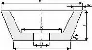 Kotouč T11 125/92x45x20-7,5x12x80 99A46M12V32; TYROLIT; 57651-1225.89 Kotouč T11 125/92x45x20-7,5x12x80 99A46M12V32; TYROLIT; 57651-1225.89