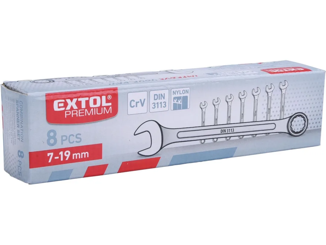 sada klíčů očpl. 8díl.(7-19mm) Extol PREMIUM b