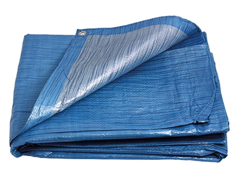 Plachta PE 2x3m 70g/m2 modro-stříbrná nerez oka Plachta PE 2x3m 70g/m2 modro-stříbrná nerez oka