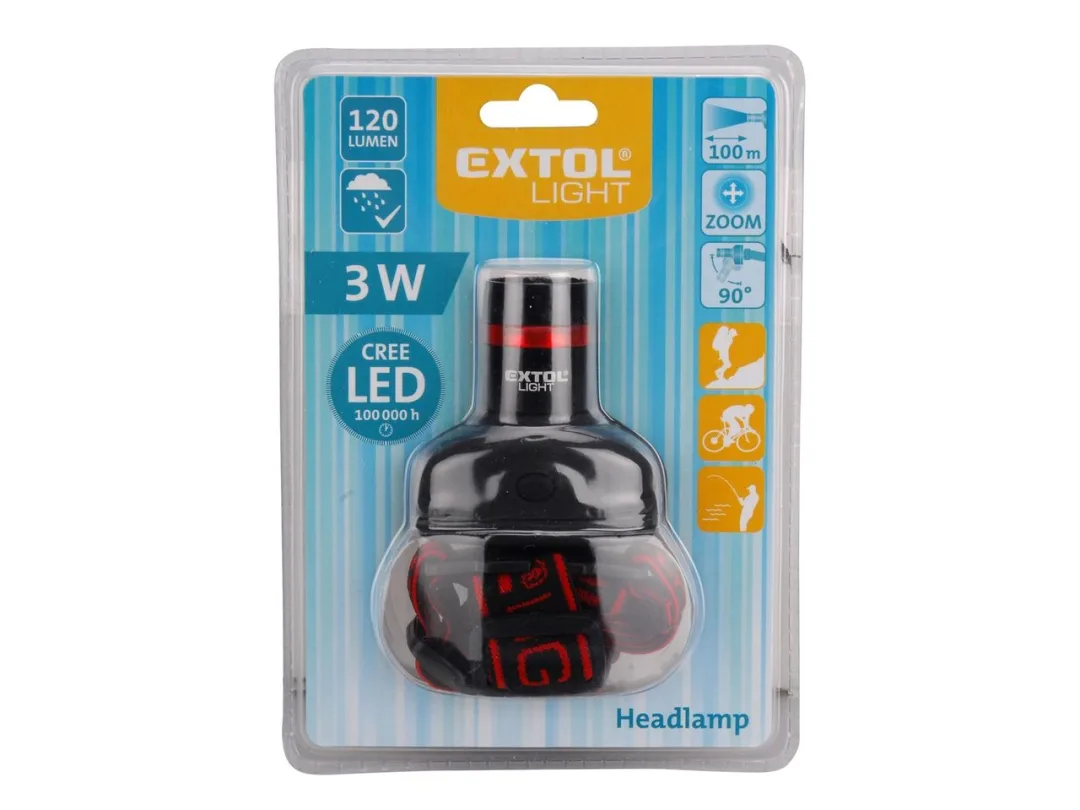 Čelovka 3W CREE LED Extol LIGHT 43100 a