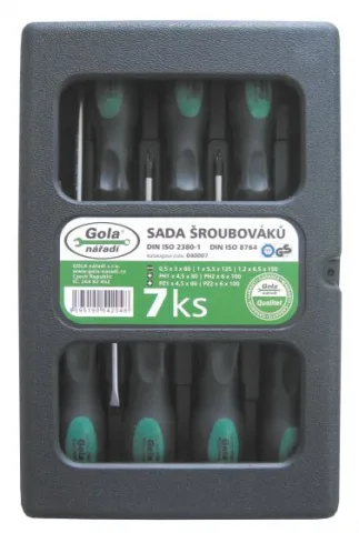 sada šroubováků PL+PH+PZ GOLA 7 díl. sada šroubováků PL+PH+PZ GOLA 7 díl.