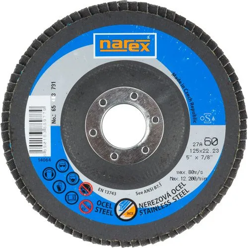 27A 125×22.2 ZA 60-B - Lamelový kotouč Narex 27A 125×22.2 ZA 60-B - Lamelový kotouč Narex