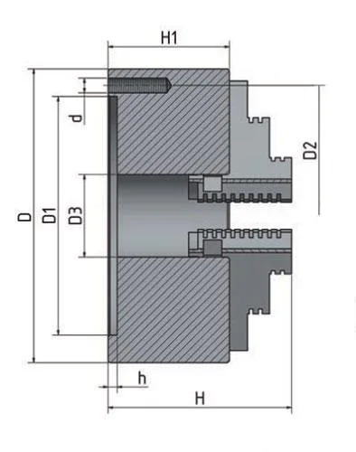 3-čelisťové sklíčidlo s centrickým upínáním O 80 mm 3-čelisťové sklíčidlo s centrickým upínáním O 80 mm