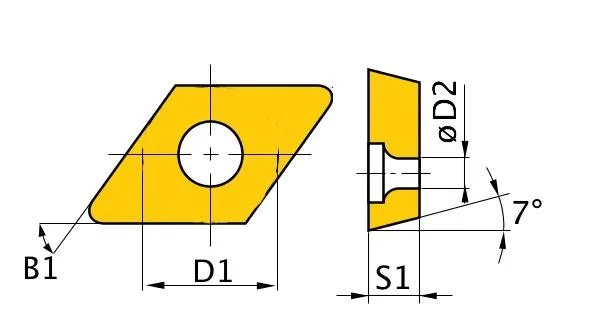 Břitové destičky D/55°, 5 ks Břitové destičky D/55°, 5 ks