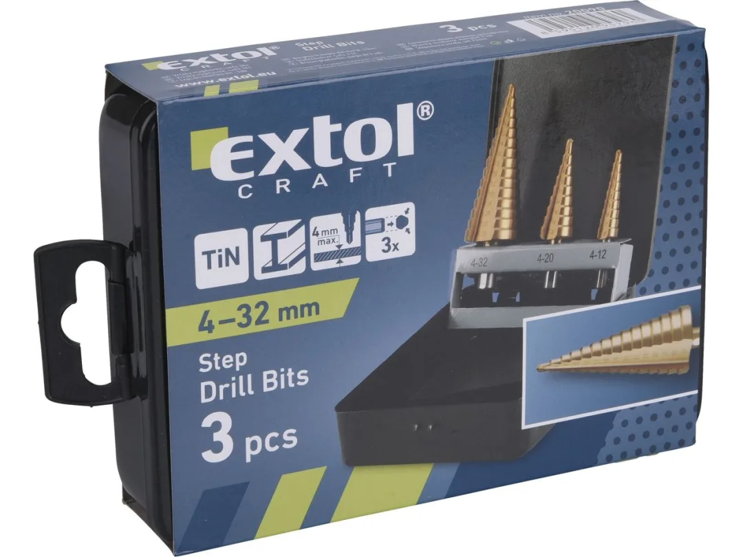 vrták stupň.sada TiN 4-12/1mm, 4-20/2mm, 4-32/2mm b
