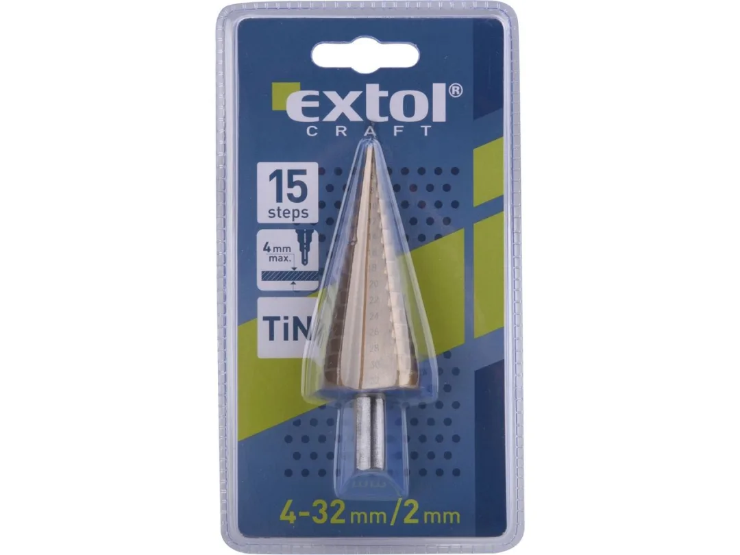 vrták stupňovitý 4-32mm TiN EXTOL CRAFT a