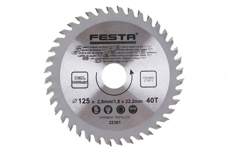 pil. Kot. do dřeva TCT 125 mm /22,2/40 pil. Kot. do dřeva TCT 125 mm /22,2/40