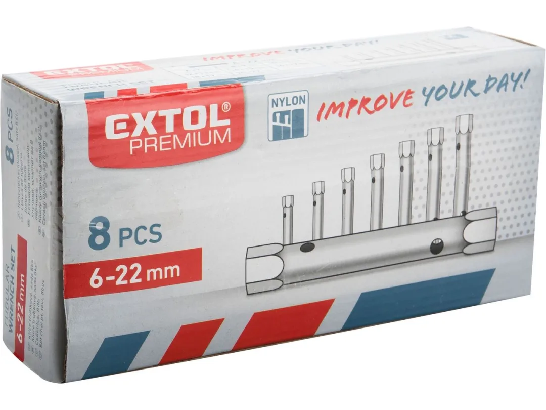 sada klíčů trubkových 6-22mm 8díl. CrV EXTOL PREMIUM b