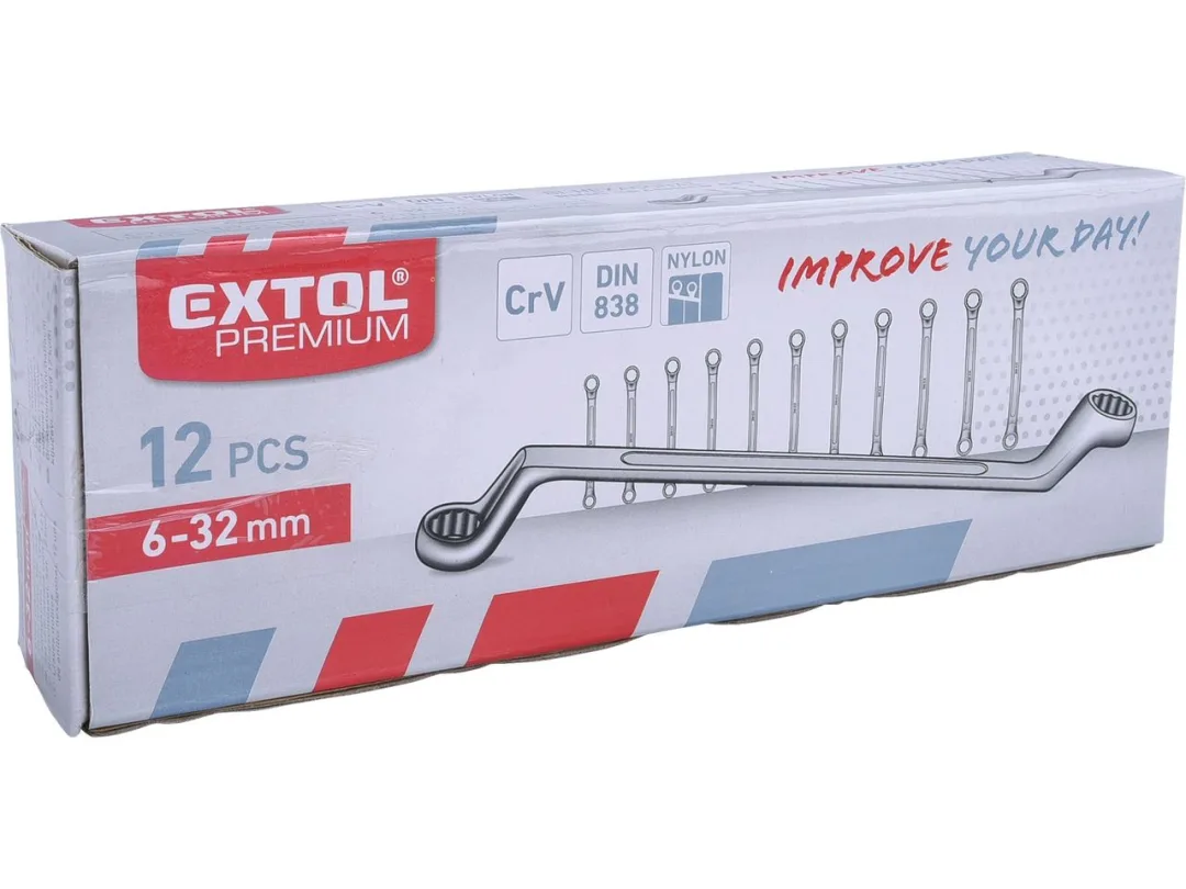 sada klíčů očkových 6-32mm 12ks EXTOL PREMIUM b