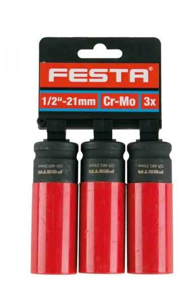 Hlavice na kola FESTA 1/2" 21mm 3x Hlavice na kola FESTA 1/2" 21mm 3x