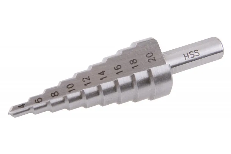 Stupňový vrták HSS 4-20mm,9st. Stupňový vrták HSS 4-20mm,9st.