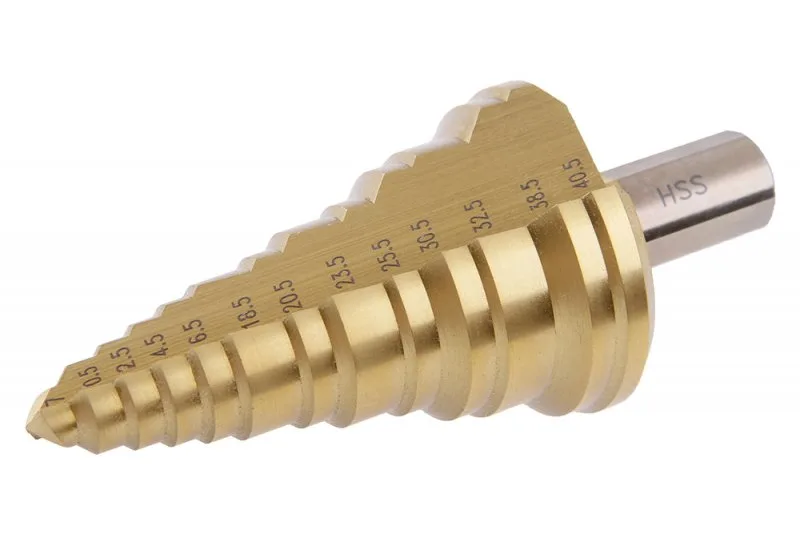 Stupňový vrták HSS 7-40.5mm,13st.TiN Stupňový vrták HSS 7-40.5mm,13st.TiN