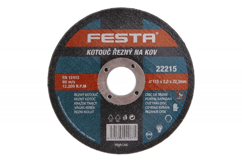 Kotouč řezný kov 115x2.0x22.2 FESTA Kotouč řezný kov 115x2.0x22.2 FESTA