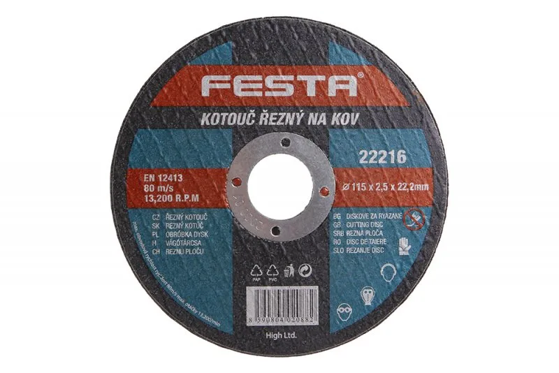 Kotouč řezný kov 115x2.5x22.2 FESTA Kotouč řezný kov 115x2.5x22.2 FESTA
