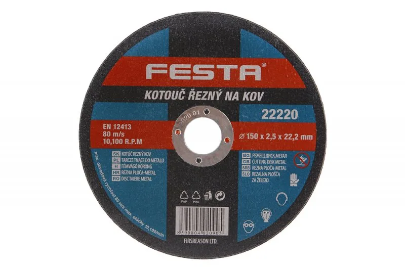 Kotouč řezný kov 150x2.5x22.2 FESTA Kotouč řezný kov 150x2.5x22.2 FESTA