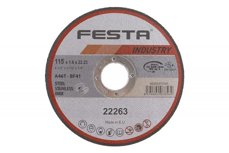 Kot.řezný kov 115x1.6x22.2 FESTA INDUSTR Kot.řezný kov 115x1.6x22.2 FESTA INDUSTR