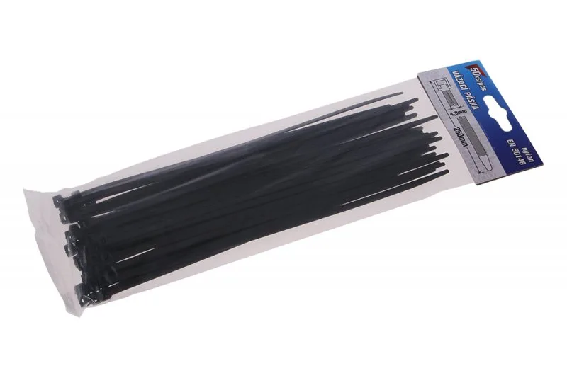 úvazky kabelové 4,8x250mm 50ks černá úvazky kabelové 4,8x250mm 50ks černá