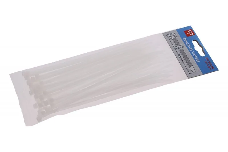 Vázací pásky 200x3.6mm 50ks bílá Vázací pásky 200x3.6mm 50ks bílá