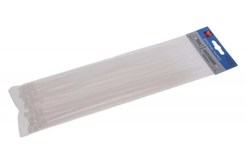 úvazky kabelové 300x4,8mm 50ks bílá úvazky kabelové 300x4,8mm 50ks bílá