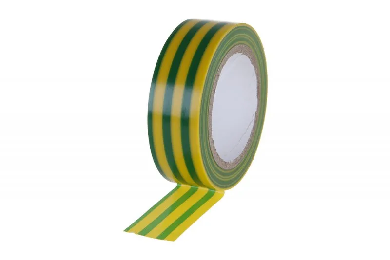 PVC páska žlutá s zel.pruhy 19x0.13x10M PVC páska žlutá s zel.pruhy 19x0.13x10M