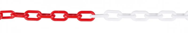 Řetěz plastový 6mm/25m červeno-bílý Řetěz plastový 6mm/25m červeno-bílý