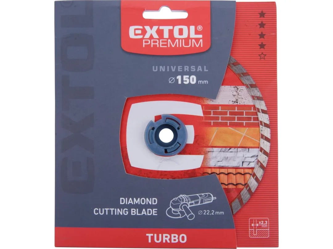 kotouč diamantový řezný, turbo - suché i mokré řezání, 150x22,2x2,8mm a