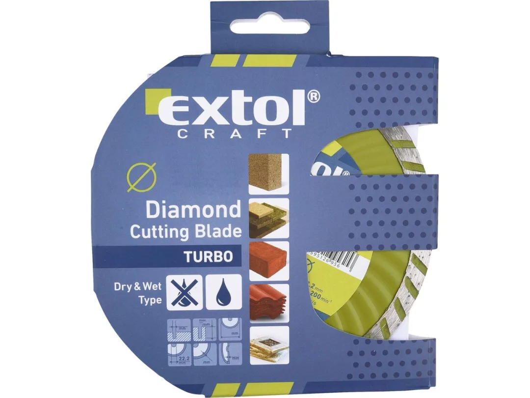 kotouč diamantový řezný, turbo - suché i mokré řezání, 115x22,2x2,8mm a