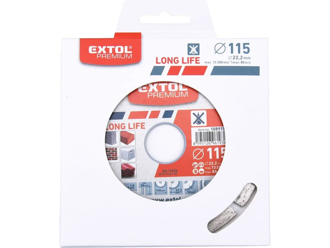 kotouč diamantový řezný, segmentový Long Life - suché řezání, 115x22,2x2,2mm a